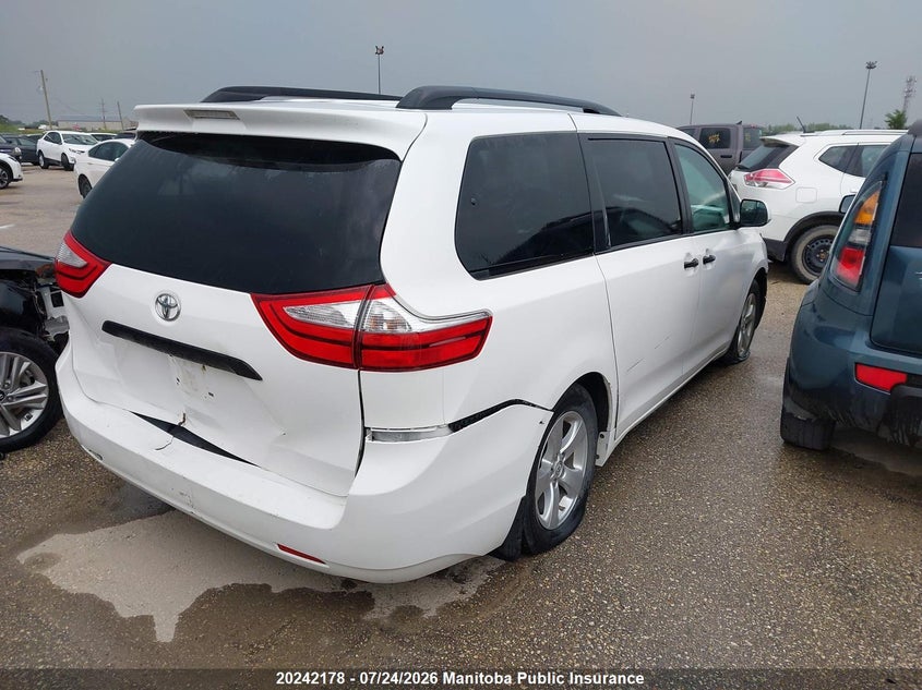 Vin: 5tdzk3dc4gs751035, lot: 10253162, toyota sienna se v6 20164