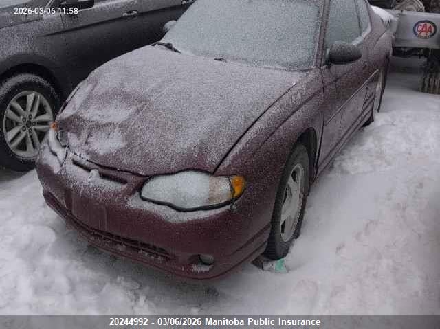 2002 Chevrolet Monte Carlo Ss VIN: 2G1WX15K529235419 Lot: 20244992