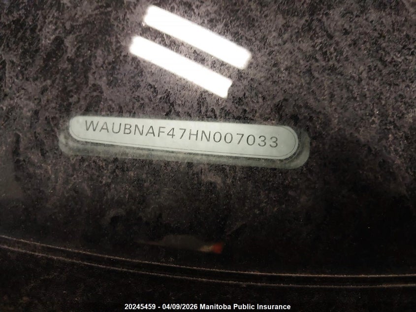 2017 Audi A4 2.0T Quattro VIN: WAUBNAF47HN007033 Lot: 20245459