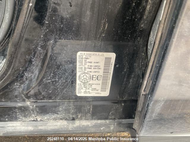 2011 Nissan Murano Le VIN: JN8AZ1MW0BW163508 Lot: 20248110