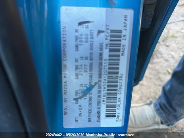 2010 Mazda 3 Mazda Sport Gs VIN: JM1BL1H52A1207510 Lot: 20249442