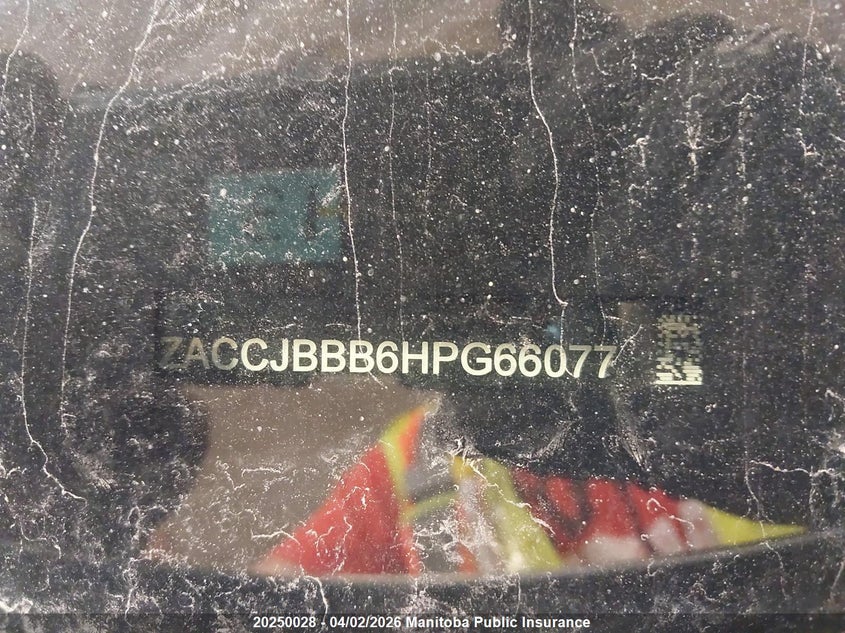 2017 Jeep Renegade North VIN: ZACCJBBB6HPG66077 Lot: 20250028