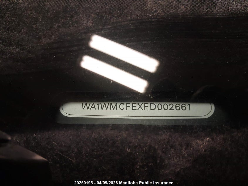 2015 Audi Q7 V6 Tdi VIN: WA1WMCFEXFD002661 Lot: 20250195