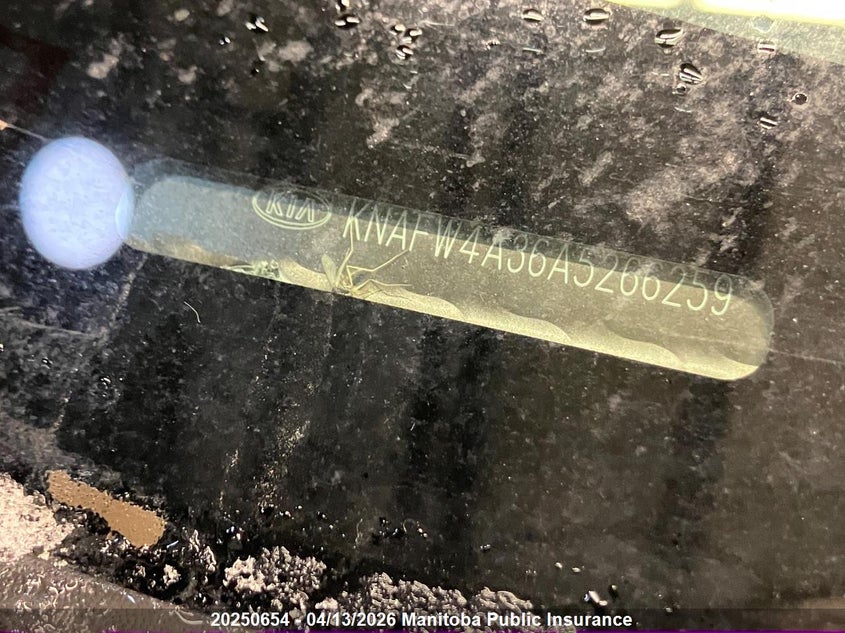 2010 Kia Forte Sx VIN: KNAFW4A36A5266259 Lot: 20250654