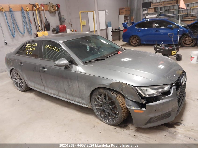 2018 Audi A4 2.0T Quattro VIN: WAUBNAF45JN014634 Lot: 20251268