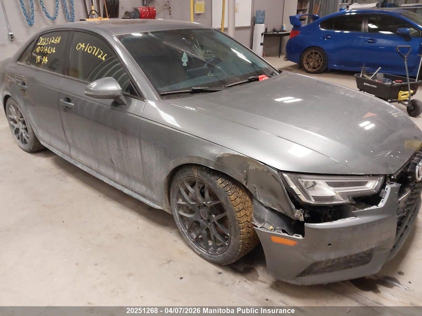 2018 Audi A4 2.0T Quattro VIN: WAUBNAF45JN014634 Lot: 20251268