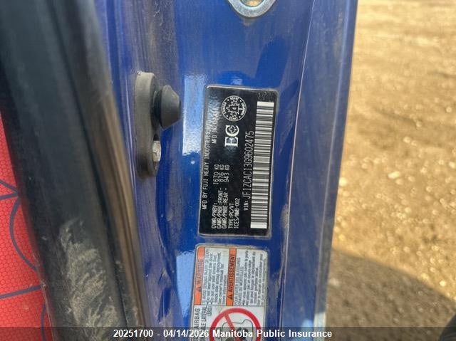 2016 Subaru Brz VIN: JF1ZCAC13G9602475 Lot: 20251700