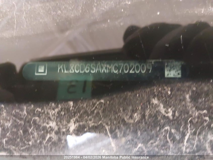 2021 Chevrolet Spark Lt VIN: KL8CD6SAXMC702009 Lot: 20251984