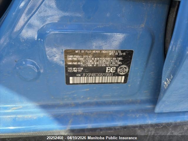 2016 Subaru Crosstrek VIN: JF2GPABC0G8210683 Lot: 20252460