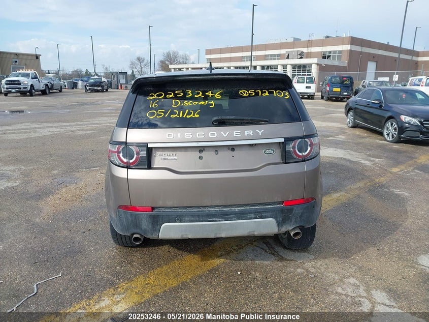 2016 Land Rover Discovery Sport Hse VIN: SALCT2BG0GH572703 Lot: 20253246