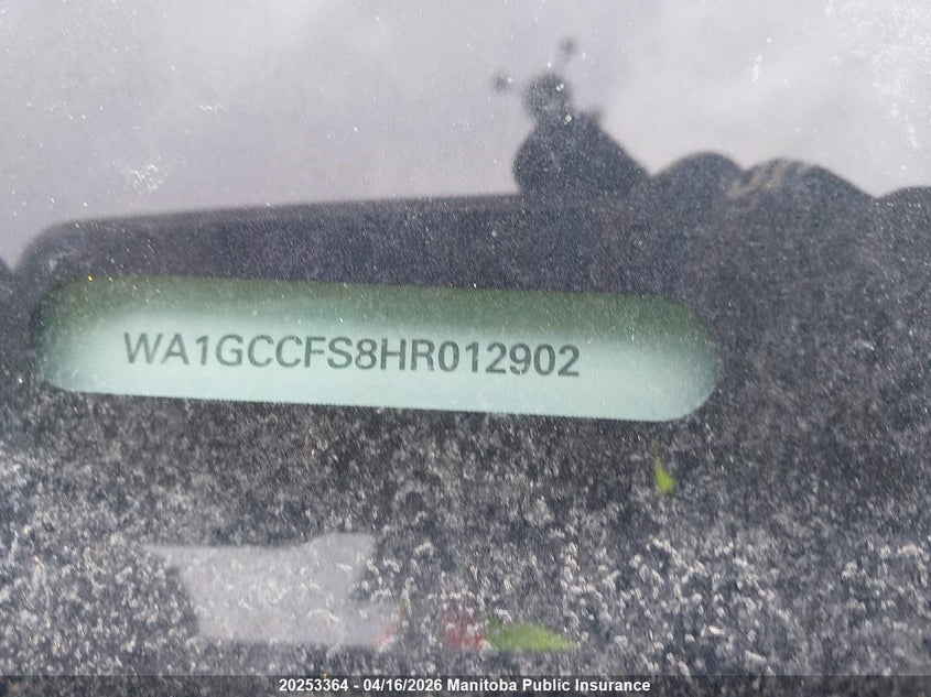 2017 Audi Q3 VIN: WA1GCCFS8HR012902 Lot: 20253364