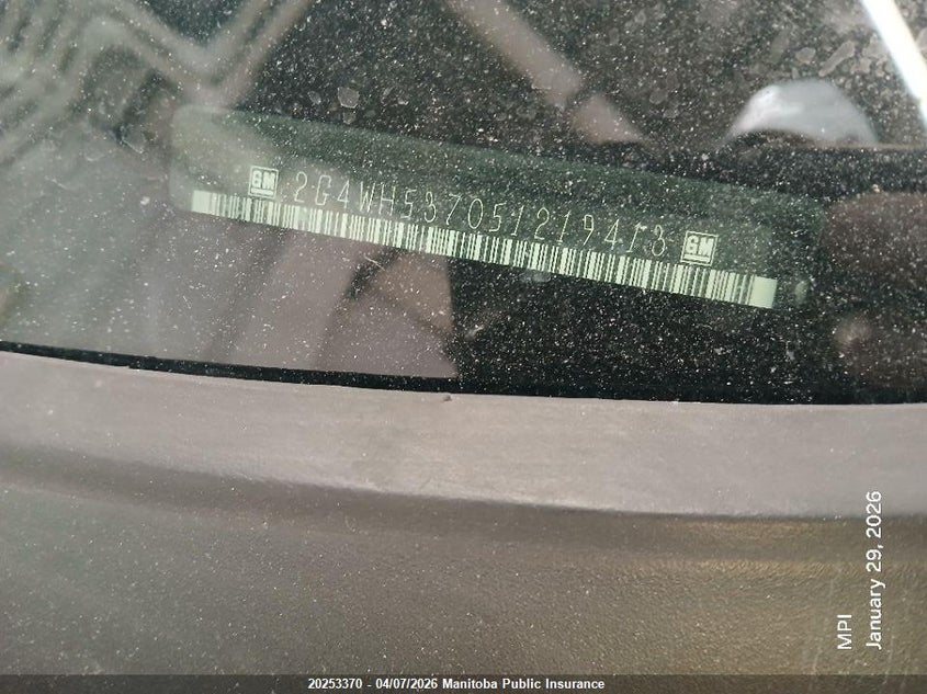 2005 Buick Allure Cxs VIN: 2G4WH537051219413 Lot: 20253370