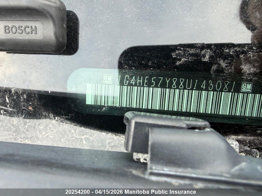 2008 Buick Lucerne Cxs V8 VIN: 1G4HE57Y88U143081 Lot: 20254200