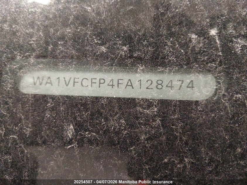 2015 Audi Q5 VIN: WA1VFCFP4FA128474 Lot: 20254507