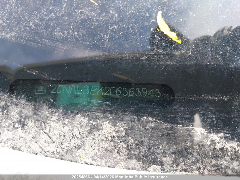 2015 Chevrolet Equinox Lt VIN: 2GNALBEK2F6363943 Lot: 20254866