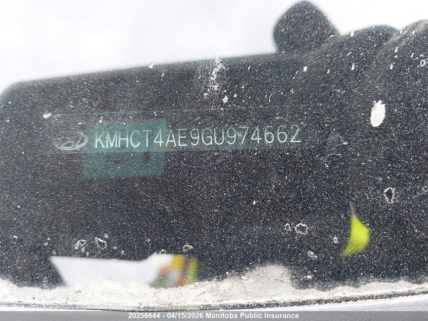 2016 Hyundai Accent Gl VIN: KMHCT4AE9GU974662 Lot: 20256644