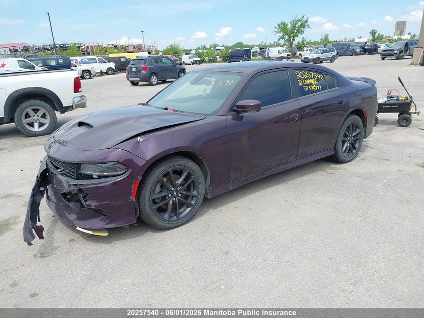 Vin: 2c3cdxmg2mh575773, lot: 10268524, dodge charger gt 20212