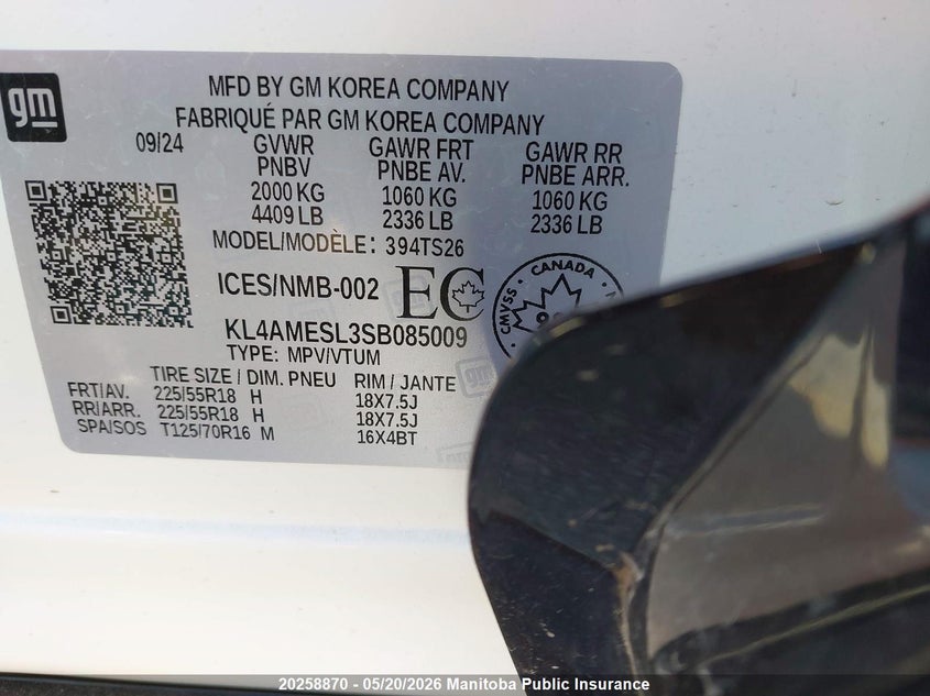 2025 Buick Encore Gx Sport Touring VIN: KL4AMESL3SB085009 Lot: 20258870