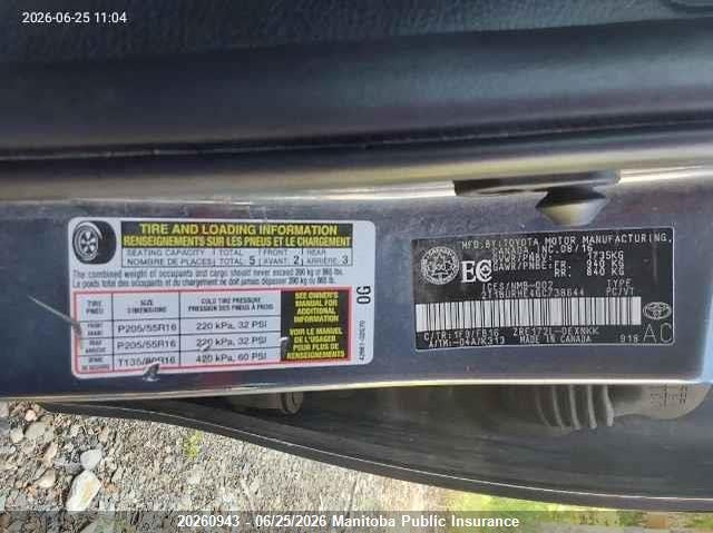 2016 TOYOTA COROLLA SEDAN 1.8L I4 FI DOHC 16V NF4