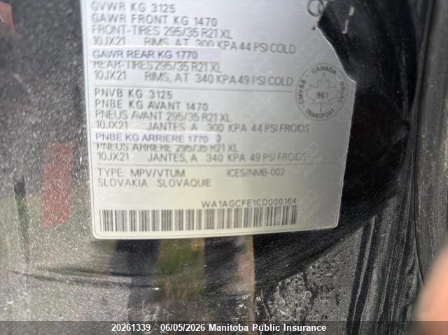 WA1AGCFE1CD000164 2012 Audi Q7 3.0 V6 Black