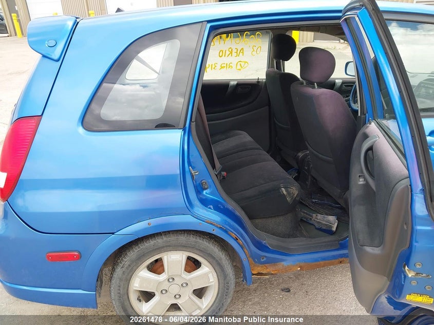 2003 Suzuki Aerio Sx VIN: JS2RC41H835212314 Lot: 20261478
