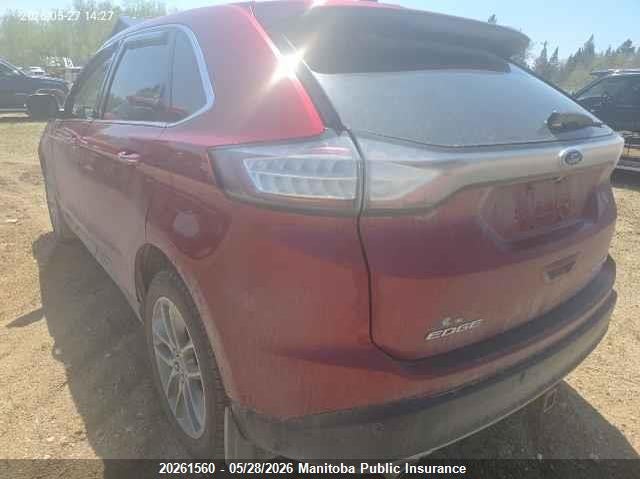 Vin: 2fmpk4k81fbb86413, lot: 10272544, ford edge titanium 20153