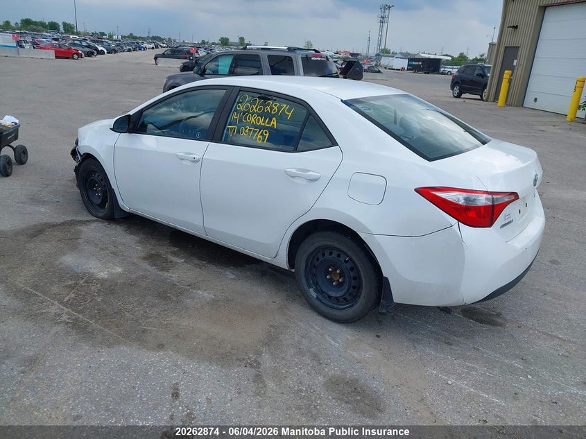 Vin: 2t1burhe7ec037769, lot: 10273858, toyota corolla le 20143