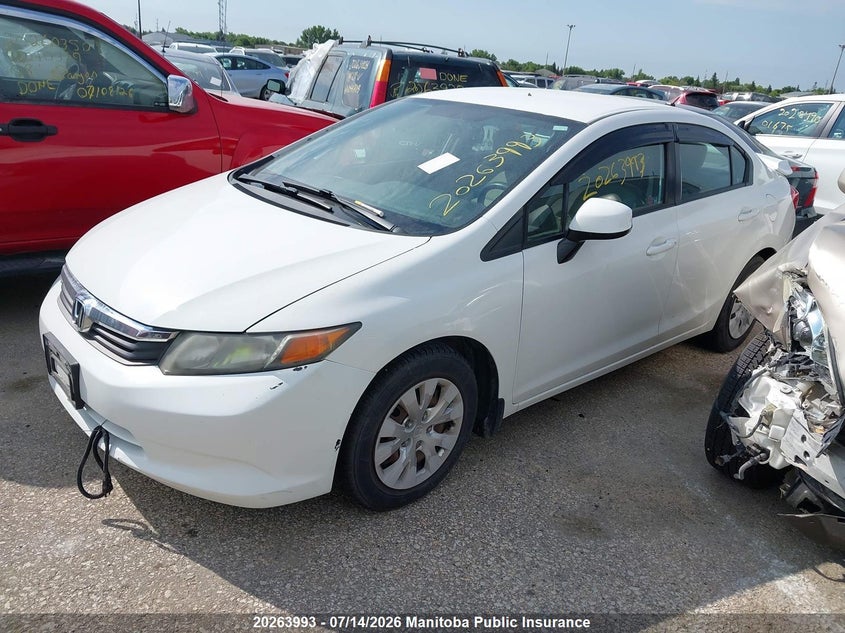 2012 Honda Civic, Затопление, IAAI, VIN 2HGFB2F49CH060869 — фото 2