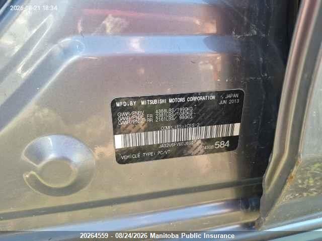 2014 MITSUBISHI LANCER SEDAN 2.0L I4 FI DOHC 16V NF4