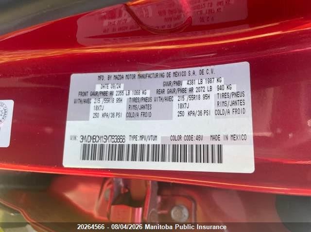 2025 MAZDA CX-30 SPORT UTILITY VEHICLE 2.5L I4 FI DOHC 16V NF4