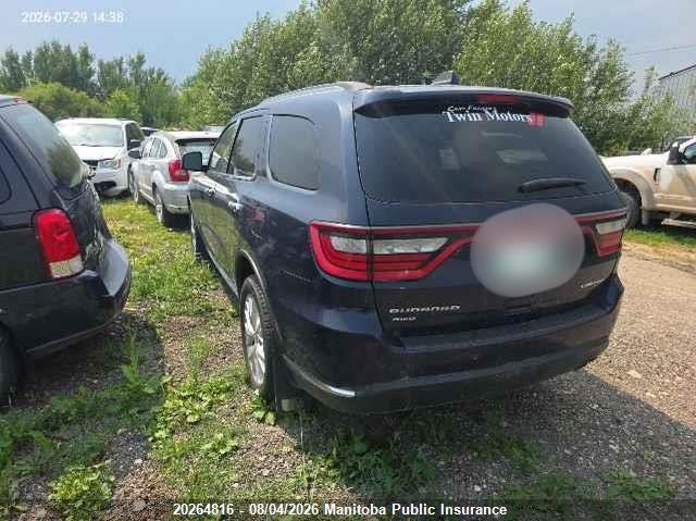 Vin: 1c4rdjdg8gc424429, lot: 10275800, dodge durango limited 20163