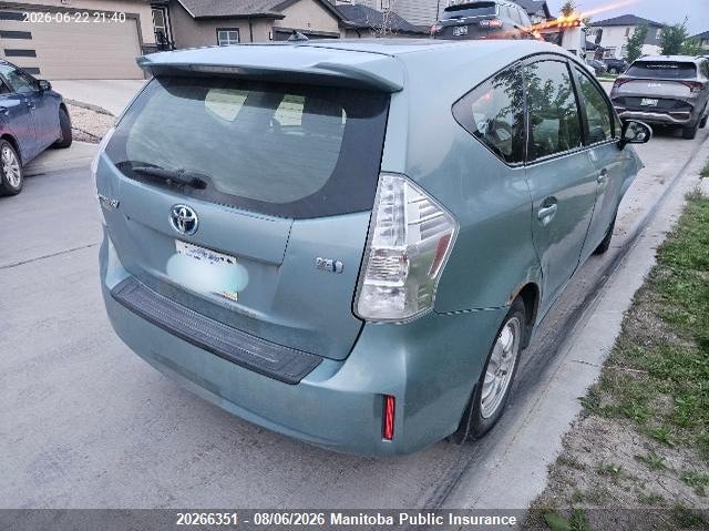 Vin: jtdzn3eu5d3239313, lot: 10277335, toyota prius v 20134