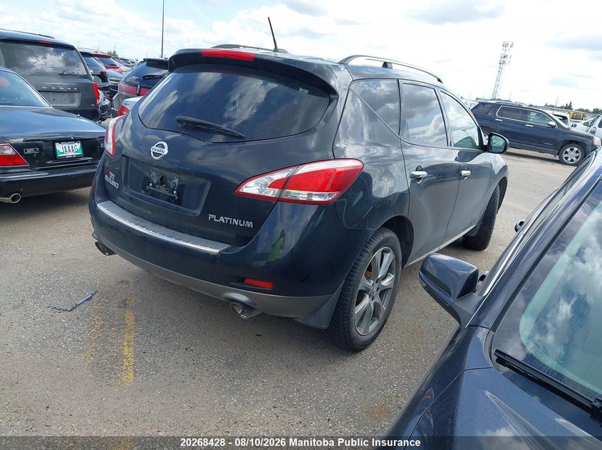 Vin: jn8az1mw1ew520246, lot: 10279412, nissan murano platinum 20144
