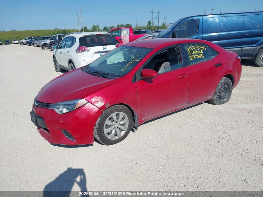 Vin: 2t1burhe5fc296651, lot: 10279538, toyota corolla le 20152