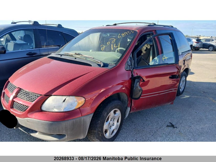 2002 DODGE CARAVAN VAN 3.3L V6 FI OHV F2