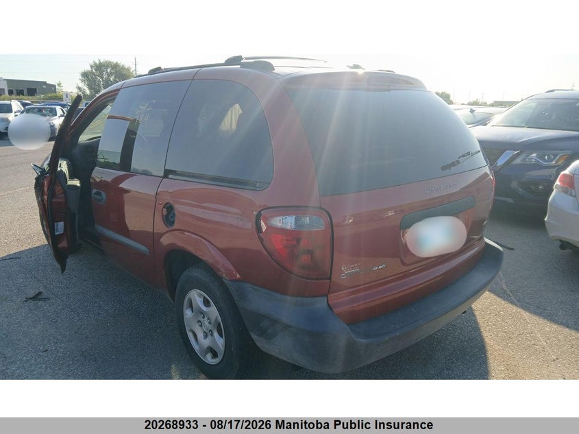 2002 DODGE CARAVAN VAN 3.3L V6 FI OHV F2