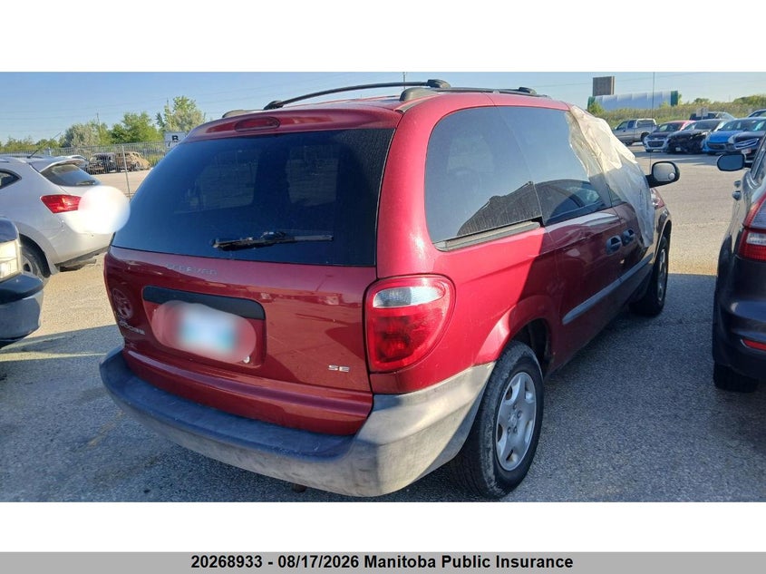 2002 DODGE CARAVAN VAN 3.3L V6 FI OHV F2