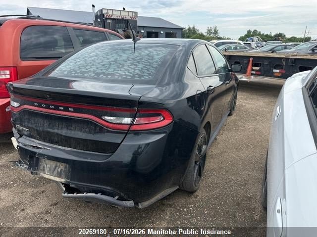 Vin: 1c3cdfbbxfd316305, lot: 10280164, dodge dart sxt 20154
