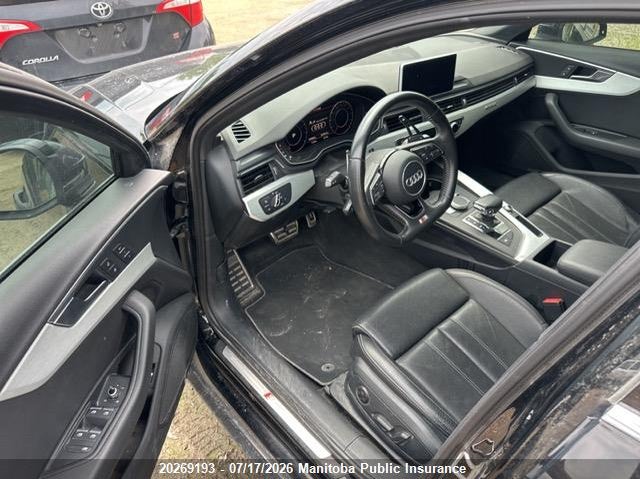 2017 AUDI A4 SEDAN 2.0L I4 FI DOHC 16V NF4