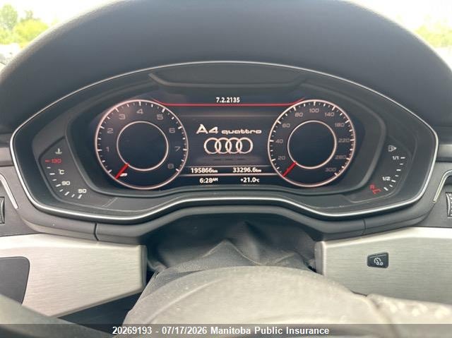 2017 AUDI A4 SEDAN 2.0L I4 FI DOHC 16V NF4