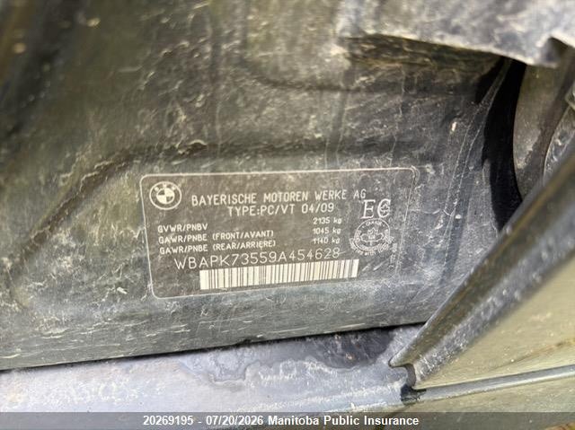 2009 BMW 3ER SEDAN 3.0L I6 FI DOHC 24V F4