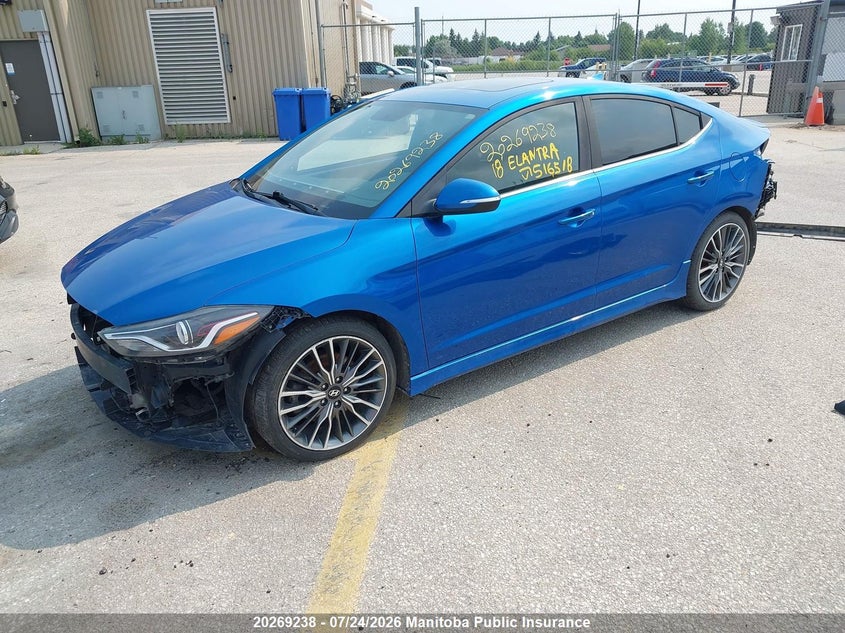 Vin: kmhd04lb4ju516518, lot: 10280222, hyundai elantra sport 20182