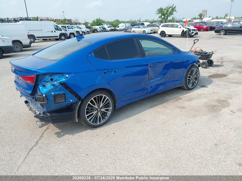 Vin: kmhd04lb4ju516518, lot: 10280222, hyundai elantra sport 20184
