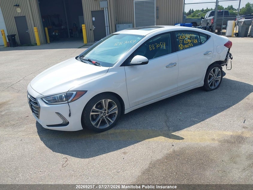 Vin: kmhd84lf1hu086193, lot: 10280241, hyundai elantra limited 20172