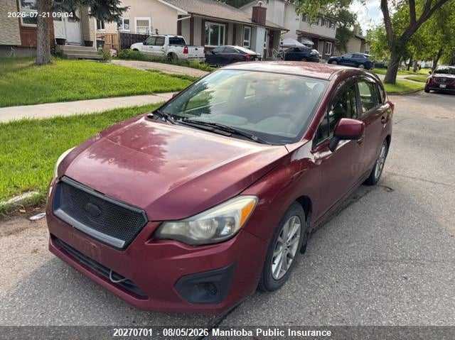Vin: jf1gpac61ch236121, lot: 10281685, subaru impreza 2.0i 20122