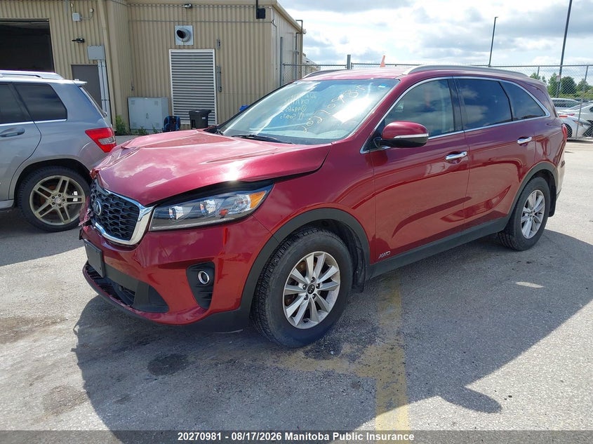 2019 Kia Sorento Lx V6, Удар спереди, IAAI, VIN 5XYPGDA57KG482653 — фото 2