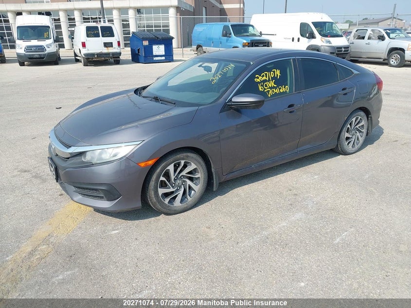 Vin: 2hgfc2f78gh041260, lot: 10282058, honda civic ex 20162