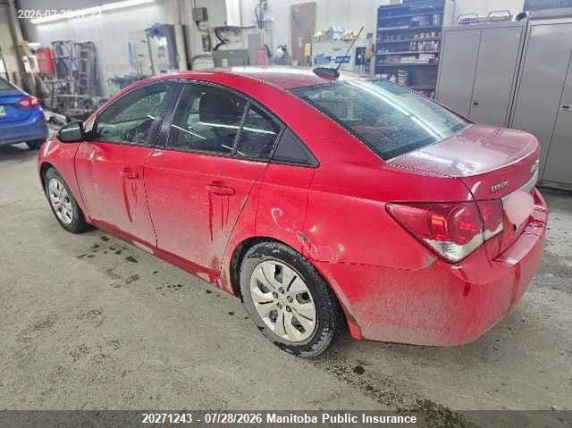 Vin: 1g1pm5sh4f7193698, lot: 10282227, chevrolet cruze ls 20153
