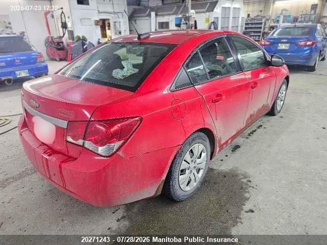 Vin: 1g1pm5sh4f7193698, lot: 10282227, chevrolet cruze ls 20154