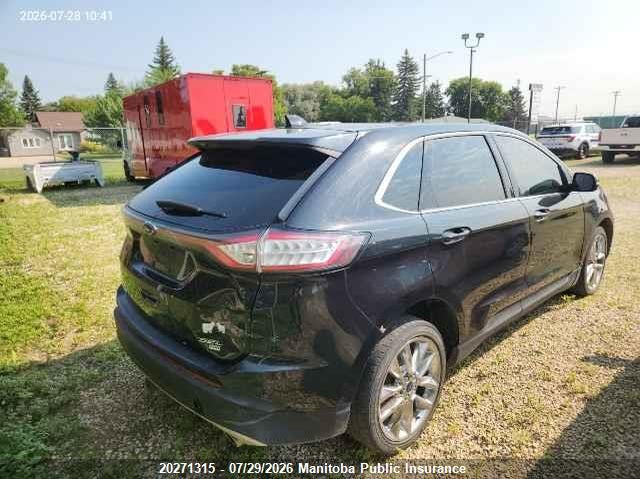 Vin: 2fmtk4j80fbb78495, lot: 10282299, ford edge sel 20154